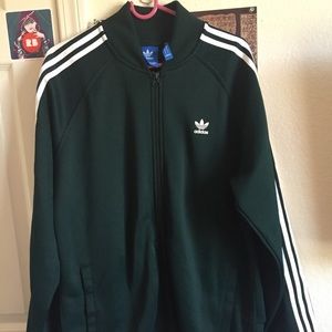 Adidas green zip up jacket